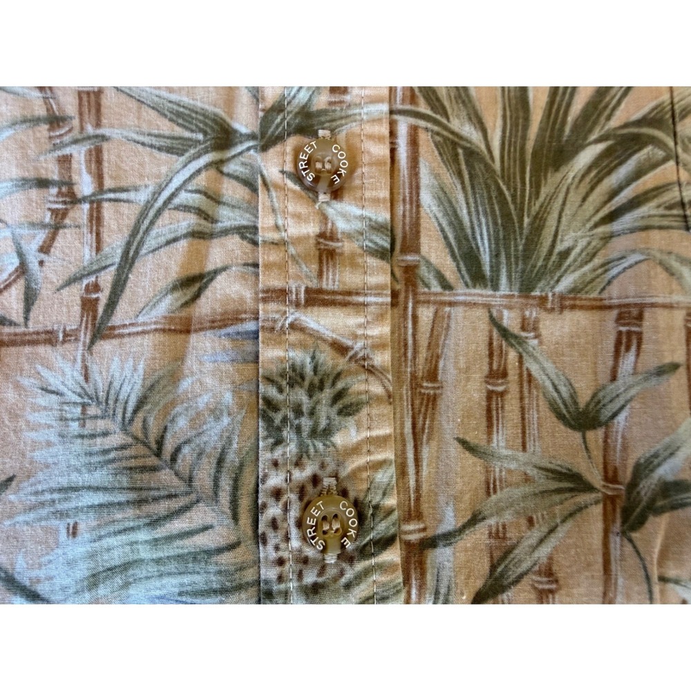 Cooke Street Mens Hawaiian Aloha Button Up Shirt XL Tan Tropical Summer Resort - Picture 5 of 7